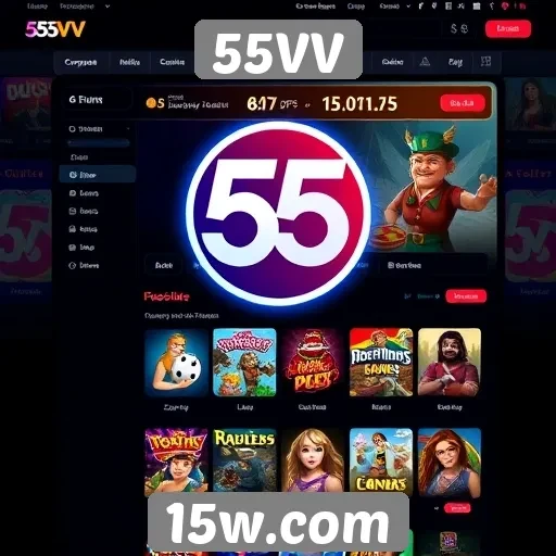 Explorando a interface do site de jogos 55VV